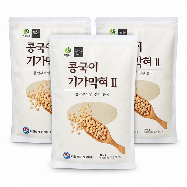 명인이 만든 콩가루 콩국수용 초림단지묵 콩국이기가막혀 (택1), 400g, 3개