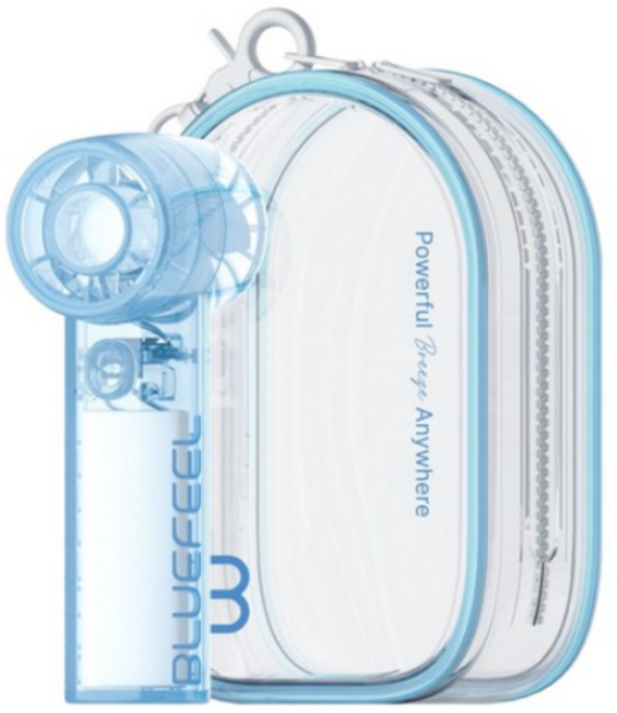 블루필 미니제트 파우치팬 휴대용 핸디 손선풍기 파우치, BFN110, 씨스루 블루