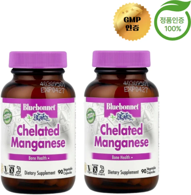블루보넷 2개X 킬레이트화 망간 10mg 베지 캡슐 90정, 2개 - 쿠팡