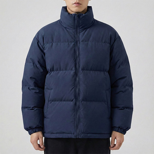 스토리원 남녀공용 심플 하이넥 오버핏 숏패딩 베이직 JG-FWJK019