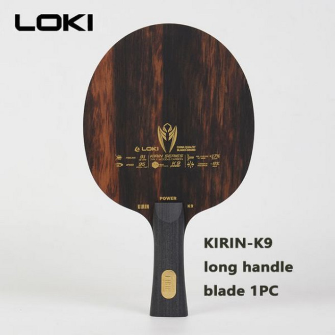 탁구 연습 LOKI V9 블레이드 9 플라이 우드 카본 폭력적인-9 OFF + 전문 라켓 고속 제어, 한개옵션2, 1) Long handle 1 pc
