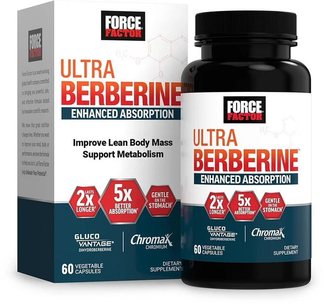 Force Factor 울트라 베르베린 향상된 흡수 실론 시나몬 디하이드로베르베린 및 크롬 함유 5배 2배 더 오래 지속 마른 체질량 촉진 식물성 캡슐 60개 1394, Enhanced Absorption, 1개 - 쿠팡