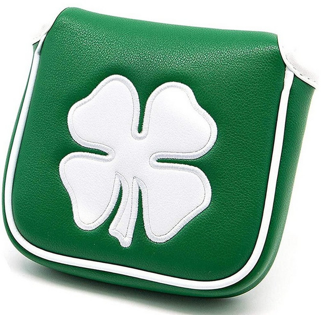 barudan golf Lucky Clover 힐 샤프트 퍼터 커버 스퀘어 말렛 헤드커버 마그네틱 스코티 카메론 6M DB 테일러메이드 스파이더 S 핑 그린 PU 가죽 골퍼 남성용, 초록색