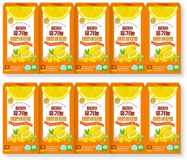 송원 우리차 원데이 유기농 레몬생강즙 100% + 증정, 140개, 15g