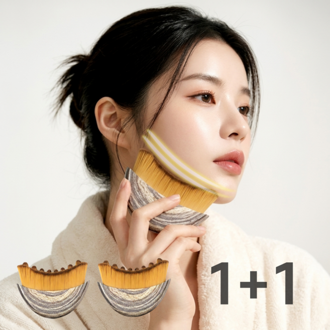 티비티 리프팅 괄사 브러쉬 1+1, 브라운, 2개