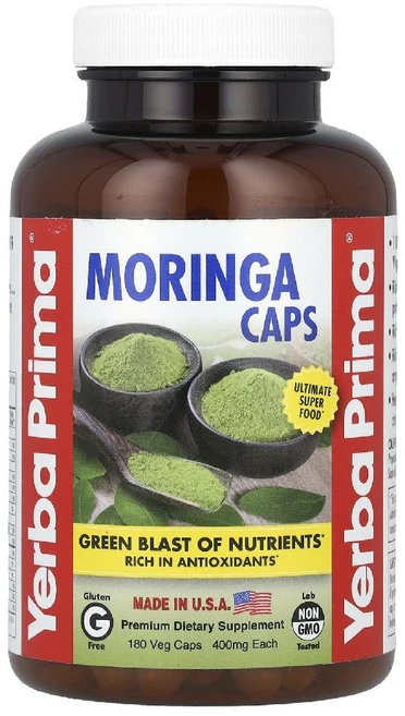예르바 프리마 모링가 캡슐 400mg 식물성 캡슐 180정, 1개 - 쿠팡