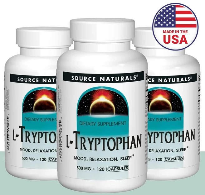 소스내츄럴스 L-트립토판 500mg 캡슐, 3개, 120정 - 쿠팡