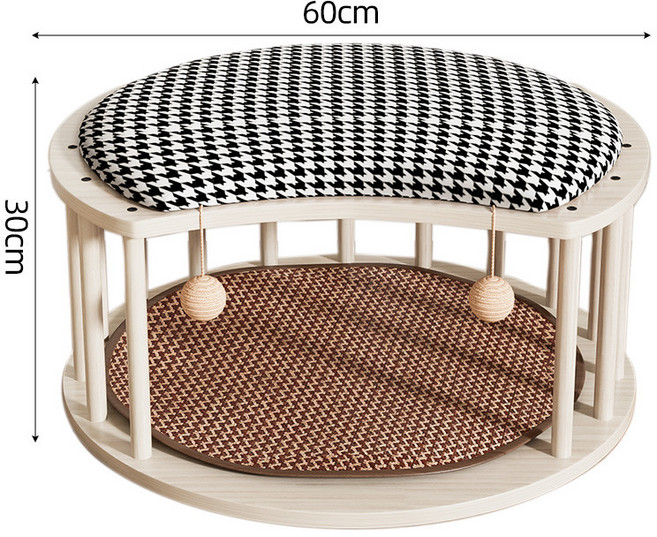 猫咪睡袋冬季保暖防寒猫窝封闭式安全感大号被窝睡眠隧道猫床拖鞋, 1개, 대형 여름용 흑백 체크 쿠션