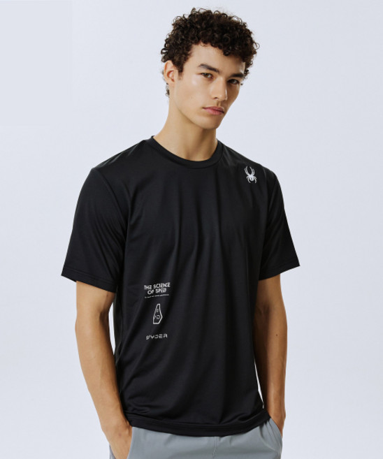 [매장정품] 스파이더 SPYDER 남성 냉감 4WAY 헥사곤 그래픽 반팔 티셔츠 SPJFCNRS203MBLK