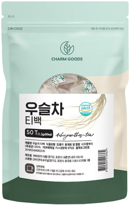 국내산 우슬차 50티백 1팩 쇠무릎 사포닌 건강차, 60g, 50개입, 1개