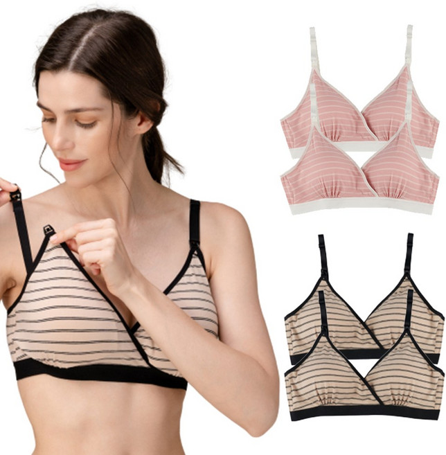 [국내생산] 뉴니끄 면모달 원터치 스트라이프 임산부 수유브라 모음