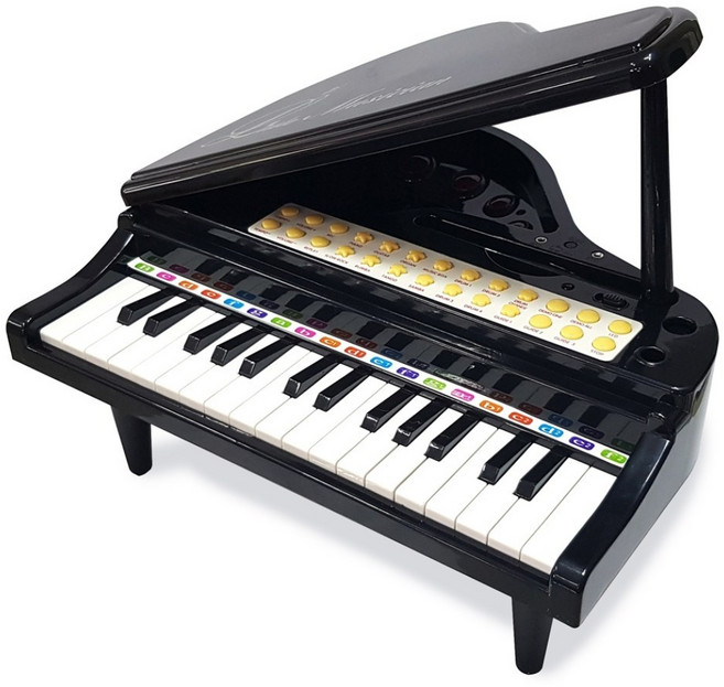 토이천국 멜로디 그랜드피아노(블랙) / 노래하며 연주해요~ 우리아이 첫 피아노 장난감 악기완구, 블랙, 1개