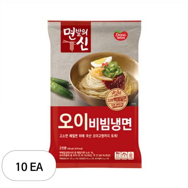 동원 면발의신 오이비빔냉면, 436g, 10개