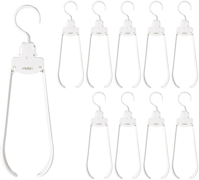 나무이야기 접이식 옷걸이 10개 1세트 화이트 E222