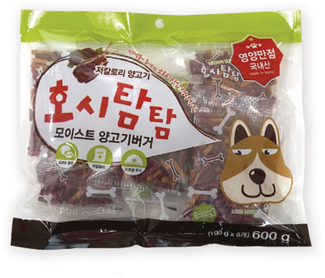 호시탐탐 모이스트 애견간식 져키, 양고기버거, 600g, 1개