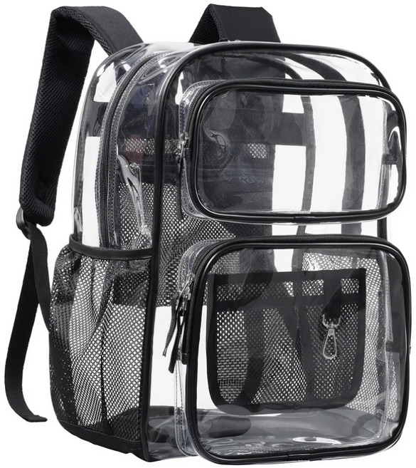 라지 클리어 백팩 무거운 pvc 클리어 백팩으로 통학 직장 야외 여행 시 사용 가능