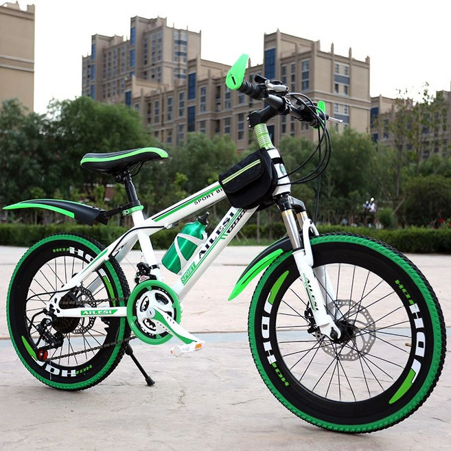 20인치자전거 중학생자전거 반조립 남녀공용, 20인치, 1cm, 그린 21단 감쇠 디스크 브레이크