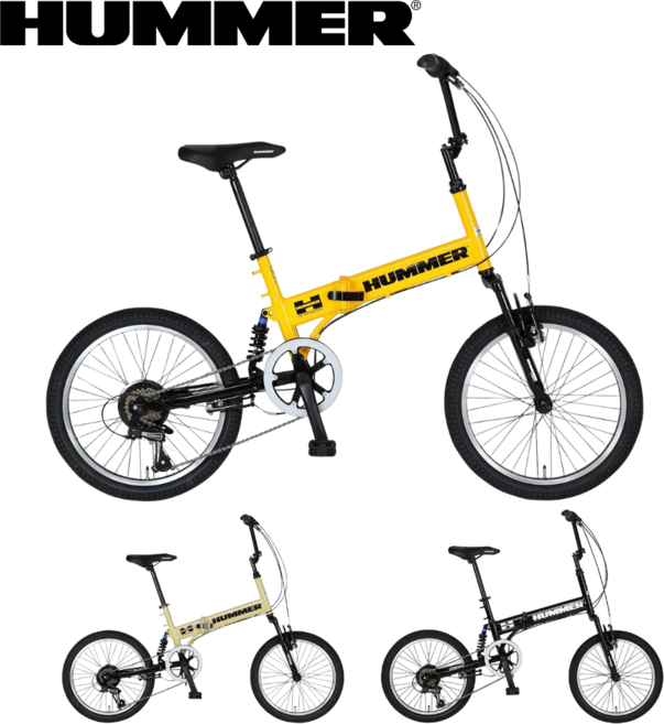 해머 HUMMER FDB206Wsus-II 20 인치 접이식 자전거, 블랙, 1개
