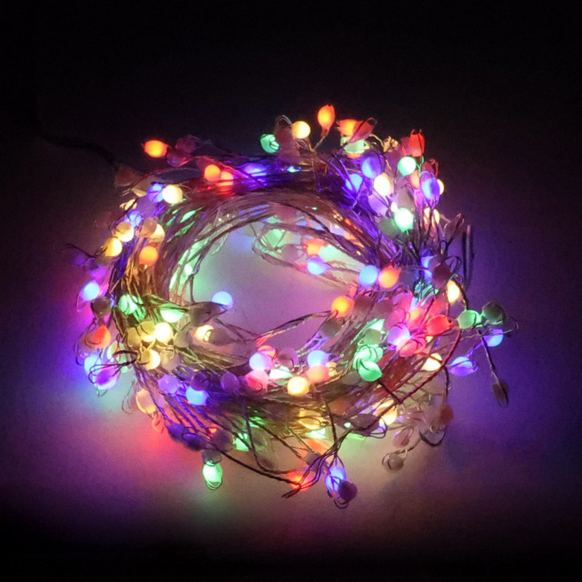 HK sell 2세대 씨드 와이어 줄전구 폭죽 트리등, 21m 1500구(대용량어댑터), 실버와이어 컬러혼합, 1개