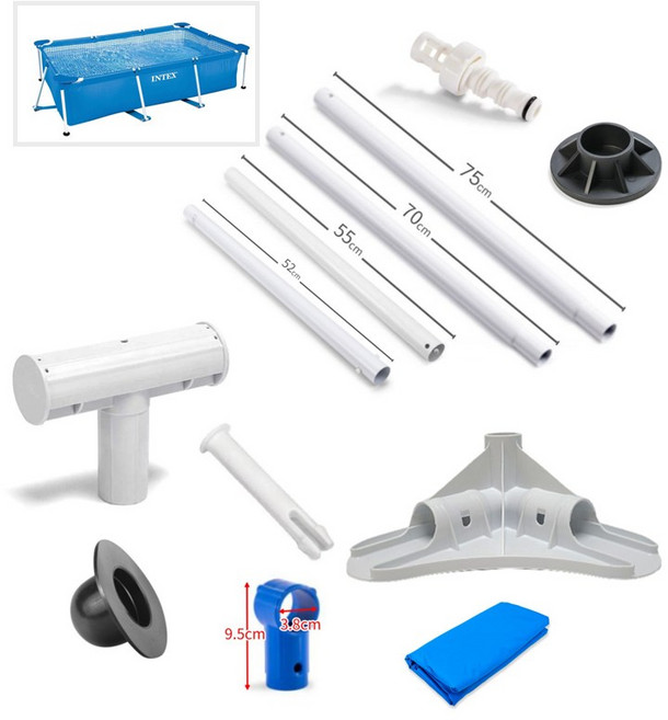 인텍스 28270 가정용 풀장 조립식 수영장 호환 부품, 모서리 파이프(52cm)