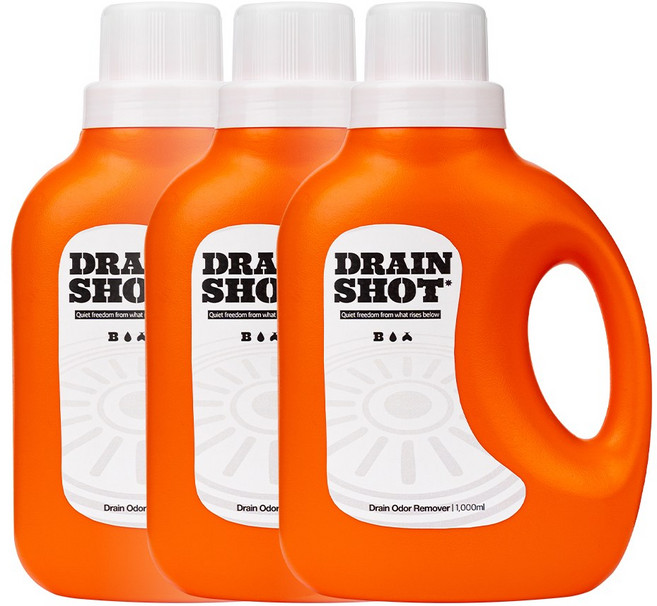 버그넷 계피 하수구냄새 제거 화장실 싱크대 드레인샷, 3개, 1L