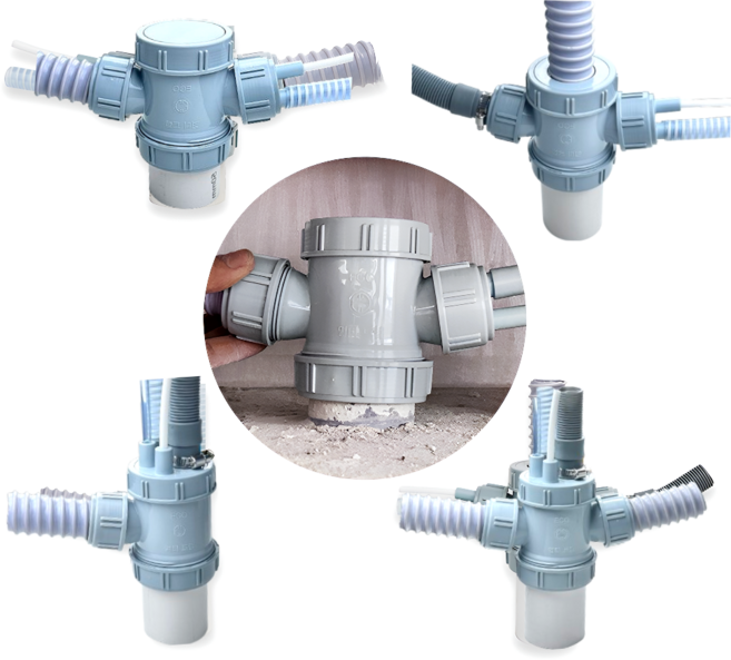 싱크대 배수구 악취차단 하수구 냄새 역류방지 트랩 멀티 트랩 돌출형 1-2구, 1개