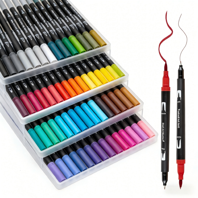 크림슨비콘 수용성 컬러 브러쉬펜 100색 붓펜세트, 24개