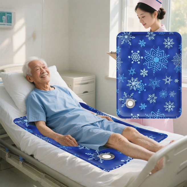 물매트 욕창 방지 노인용 냉각 매트리스 여름철 체온 조절 성인용 시원함 유지 좌석 쿠션, 쿨매트, 눈꽃