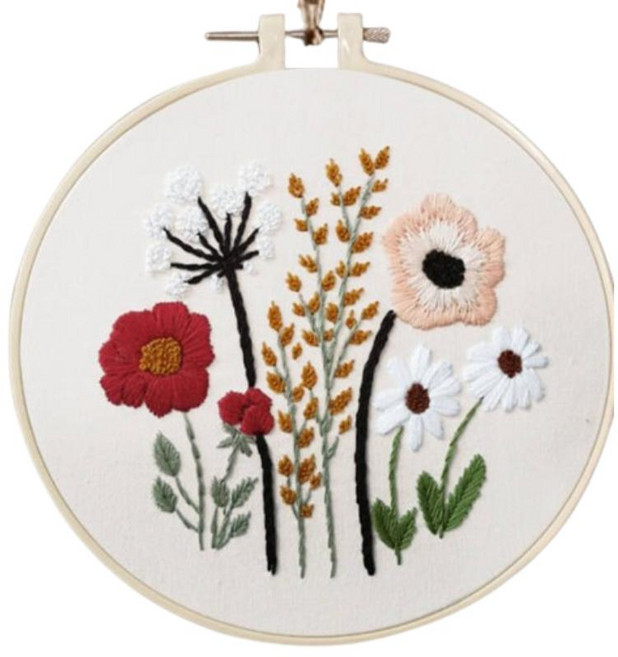 春華秋實刺繡材料包︱刺繡DIY 手工刺繡 手工藝材料包 刺繡掛畫 附贈繡綳 零基礎輕鬆學︱麥手作, S301套組, 1個