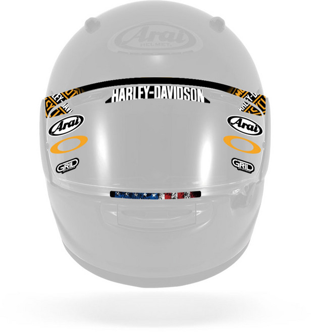아라이 헬멧 RX-7X 아스트로 GX 라피드 네오 쉴드 데칼 스티커 (13 할리 데이비슨), 순정 쉴드만 가능, 아라이 라피드 네오  전 사이즈 공용, 1개