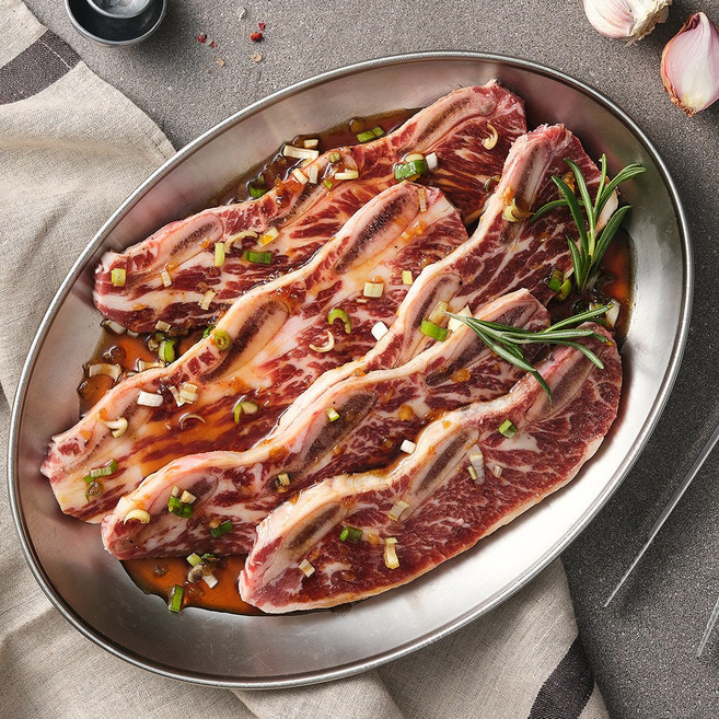 [아맛나매점] 호주산 청정우 양념 LA갈비 (갈비함량 80%), 2개, 1kg