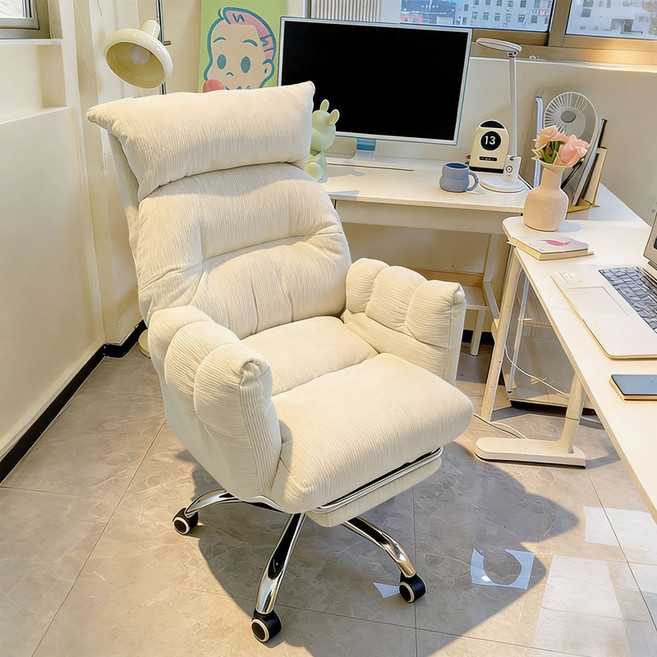 New World 컴퓨터 의자 pc 게이밍 의자 사무실용 편한 의자 842, 1개, 아이보리