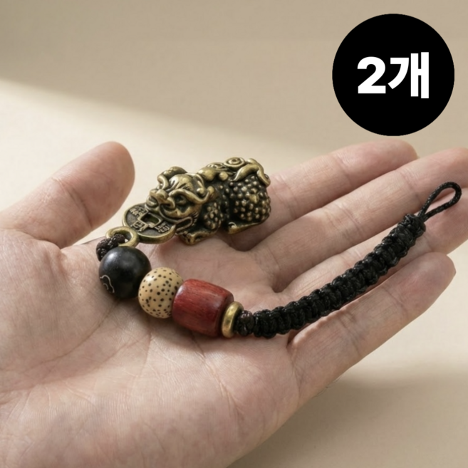 테르보 재물 키링 돈들어오는 비휴, 골드, 2개