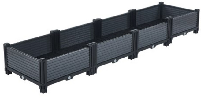 화분 플라스틱 플랜트박스 상추키우기 분갈이 텃밭, 1개, 블랙