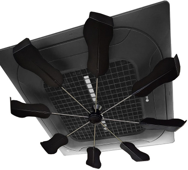 코어템코리아 올트팬프로 스테인리스로 만든 전기없이 사용하는 공기순환 실링팬 천정형 에어컨 냉난방기 바람막이 서큘레이터 윈드바이저 바람개비 윈드가드 시스템에어컨 선풍기 날개 순환팬, 올트팬PRO-블랙, 1개