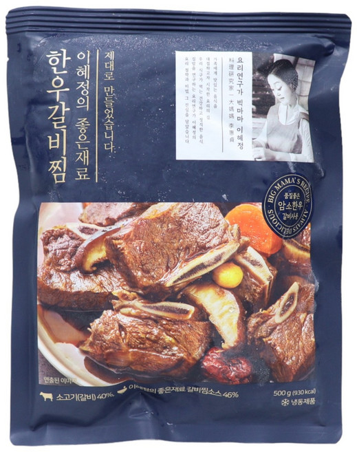 [키친스토리] 빅마마 이혜정의 한우갈비찜 500g x 6팩 총 3kg, 6개