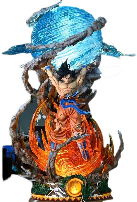 드래곤볼 손오공 피규어 애니메이션 캐릭터 장식품 PVC 스태츄 대형 피규어 애니굿즈 컬렉션 아이템 인테리어 소품 선물용 추천, 색상 약 23cm, 1개