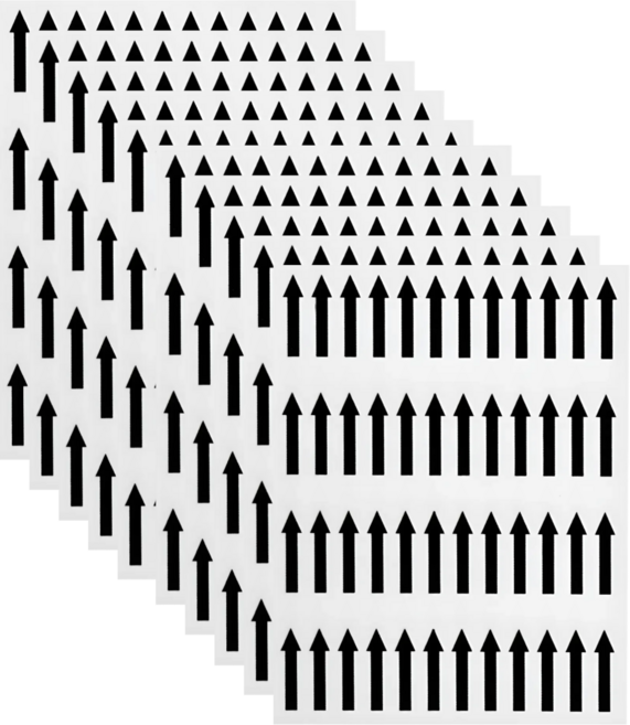 480pcs 블랙 화살표 하자표시 스티커, 10개, 48개입