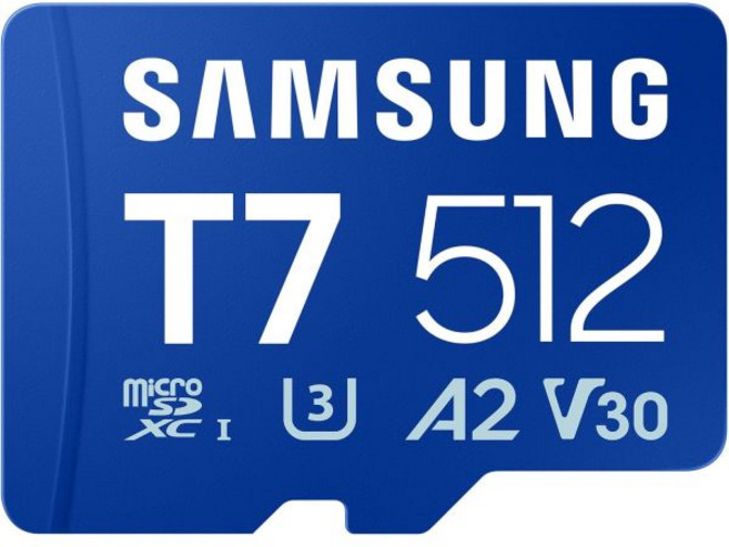 삼성 마이크로SDXC T7 1TB 최대 전송 속도 170MB초 캐주얼 게이머 아마추어 크리에이터 일상 사용자용 MB-MB1T0TAM, 1개, T7_microSD, 512GB