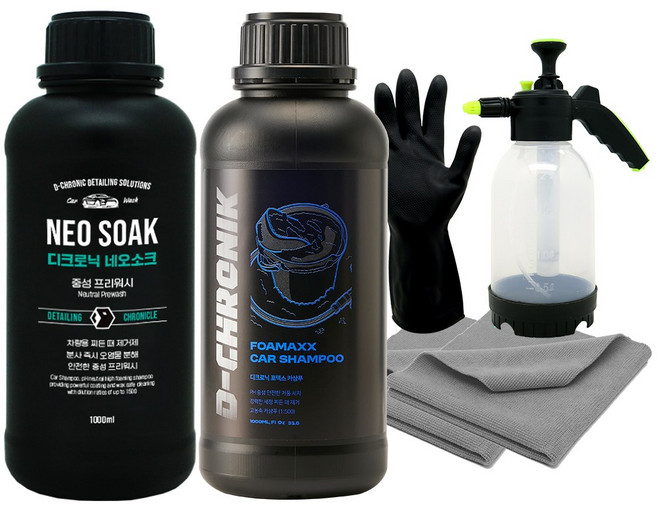 디크로닉 네오소크 1000ml 프리워시 APC 압축분무기 중성 세차샴푸 스노우폼 폼랜스 유리막, A-3 네오소크 프리워시 샴푸 세트, 500ml, 1개