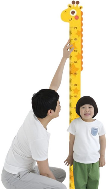 포포트레인 키재기 벽 스티커 기린, 혼합색상, 1개