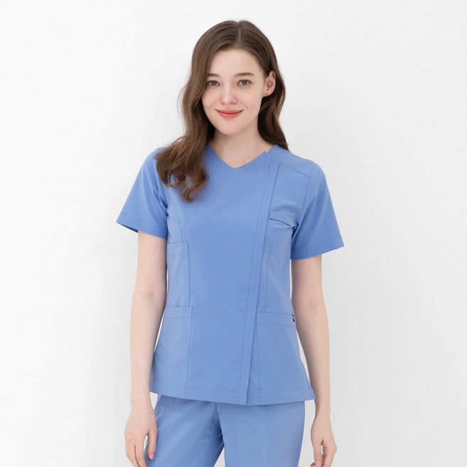 너스스타일 앞지퍼형 스크럽복 수술복 상의 병원 간호사복 근무복 유니폼