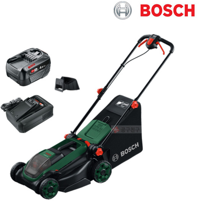 보쉬 Rotak18V2-38 충전 잔디깍기 18Vx2 4.0Ah 배터리 2팩 절단너비 38cm 브러쉬리스 잔디깎이 예초기 정원공구 무선, 1개