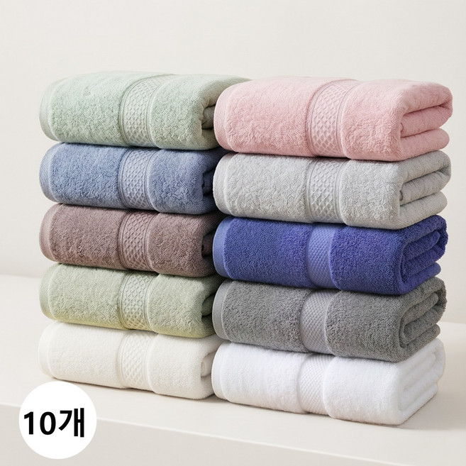 Lumiweft 프리미엄 데일리 순면 호텔수건 40수 부드러운 코마사 호텔타월, 10개, 혼합