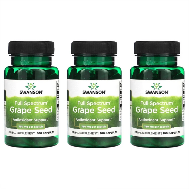 스완슨 풀스펙트럼 포도씨 380 mg 100캡슐, 3개, 100정 - 쿠팡