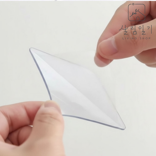 살림일기 실리콘 양면 테이프 사각 초강력 20P, 1개, 사각투명스티커 - 10매(2개)