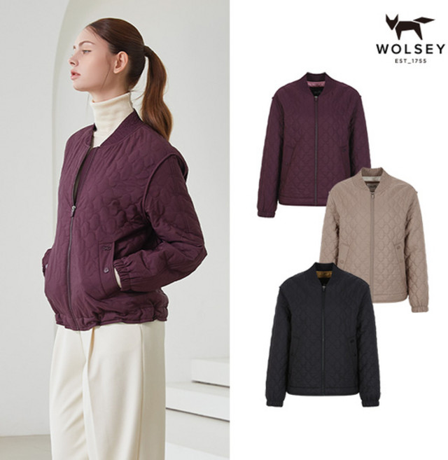 Wolsey 울시 여성 퀼팅 점퍼