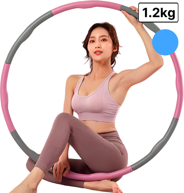 코치케이 실내 어린이 아동 유아 키즈 초등 성인 최상급 지압 뱃살 다이어트 돌기형 훌라후프, 1개, 라이트 블루, 1.2kg