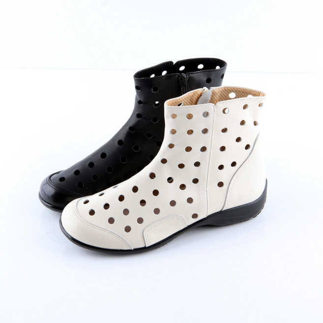 슈띠끄 고급 여성 수제화 SH1373 발이 편한 수제 앵클 펀칭 여름 통굽 부츠