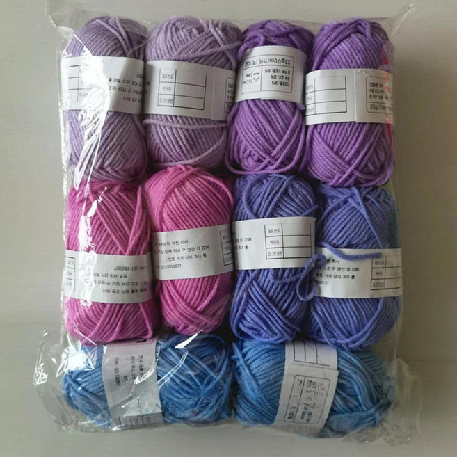 가닥 밀크 코튼얀 소프트 믹스 컬러 크로셰 뜨개질 핸드메이드 팩 울얀, 1개, 색상: 16. A07